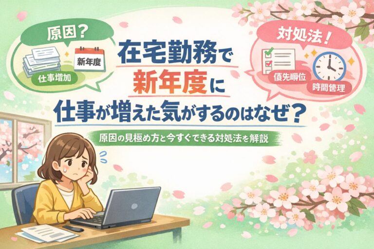 在宅勤務で新年度に仕事が増えた気がするのはなぜ？原因の見極め方と今すぐできる対処法を解説