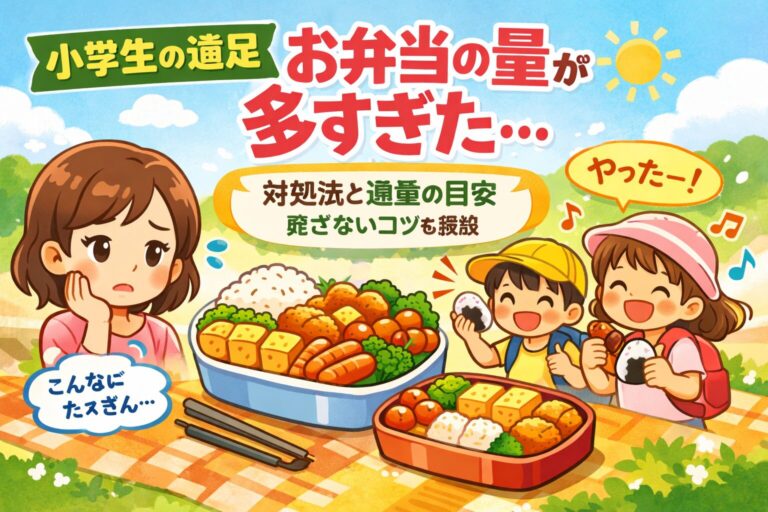 小学生の遠足お弁当の量が多すぎた…対処法と適量の目安｜残さないコツも解説