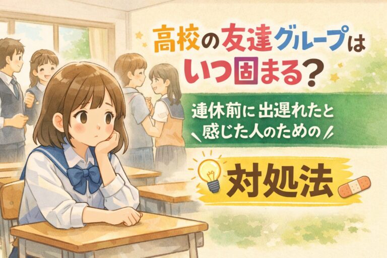 高校の友達グループはいつ固まる？連休前に出遅れたと感じた人のための対処法