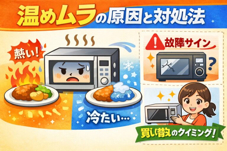 電子レンジの温めムラが気になり始めた原因と対処法｜故障サインと買い替え目安を徹底解説