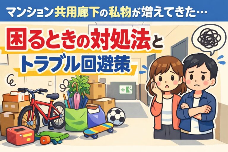 マンション共用廊下の私物が増えてきた…困るときの対処法とトラブル回避策