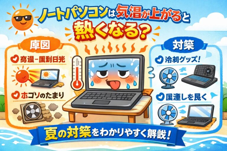 ノートパソコンは気温が上がると熱くなる？夏に起きる原因と対策をわかりやすく解説
