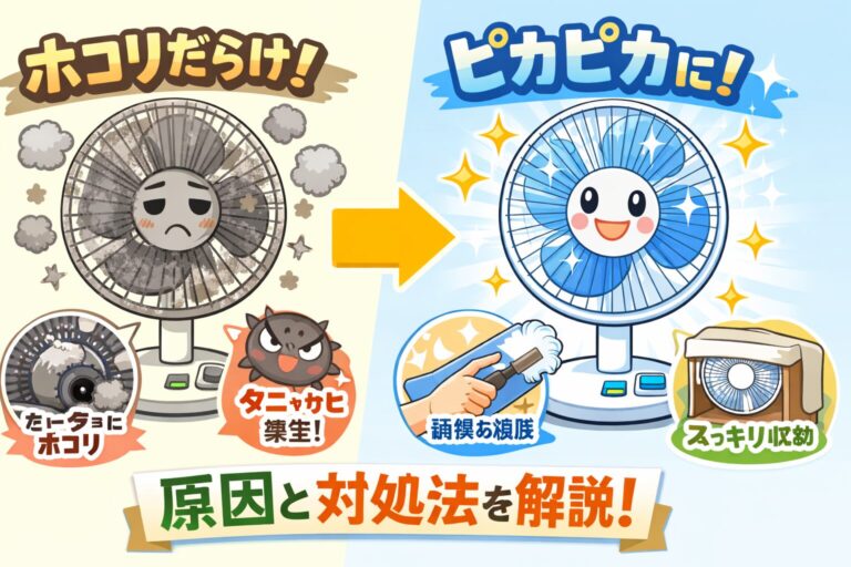 扇風機を出したらホコリがひどい原因と対処法｜今すぐできる掃除と翌年ラクになる収納術