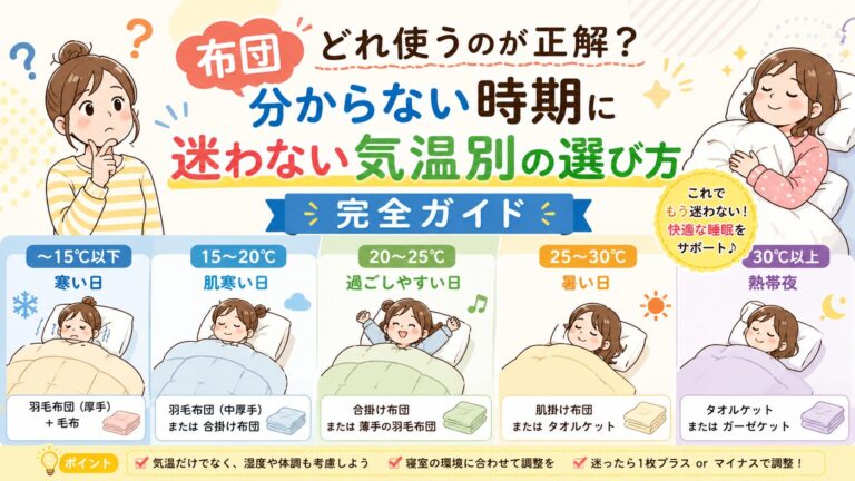 布団はどれを使うのが正解？分からない時期に迷わない気温別の選び方完全ガイド