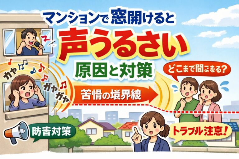 マンションで窓を開けると声がうるさい原因と対策｜どこまで聞こえる？苦情になる境界線も解説