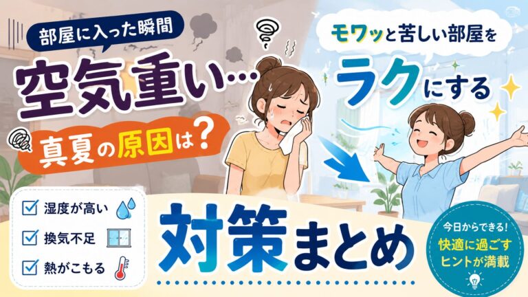 部屋に入った瞬間に空気が重い真夏の原因は？モワッと苦しい部屋をラクにする対策まとめ