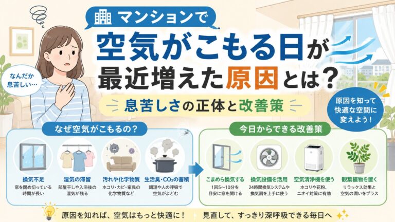 マンションで空気がこもる日が最近増えた原因とは？息苦しさの正体と改善策