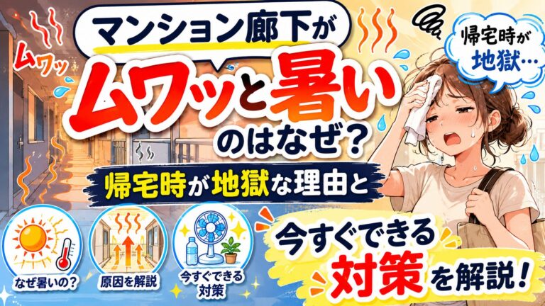 マンションの廊下がムワッと暑いのはなぜ？帰宅時が地獄な理由と今すぐできる対策を解説