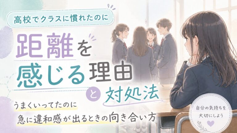 高校でクラスに慣れたのに距離を感じる理由と対処法｜うまくいってたのに急に違和感が出るときの向き合い方