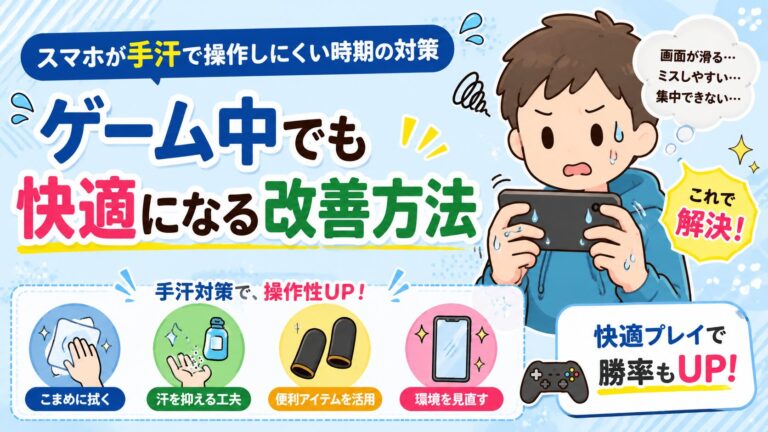 スマホが手汗で操作しにくい時期の対策｜ゲーム中でも快適になる改善方法