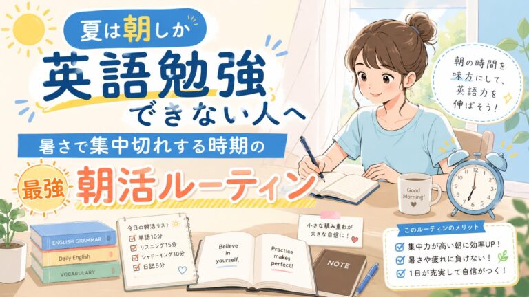 夏は朝しか英語勉強できない人へ｜暑さで集中切れする時期の最強朝活ルーティン
