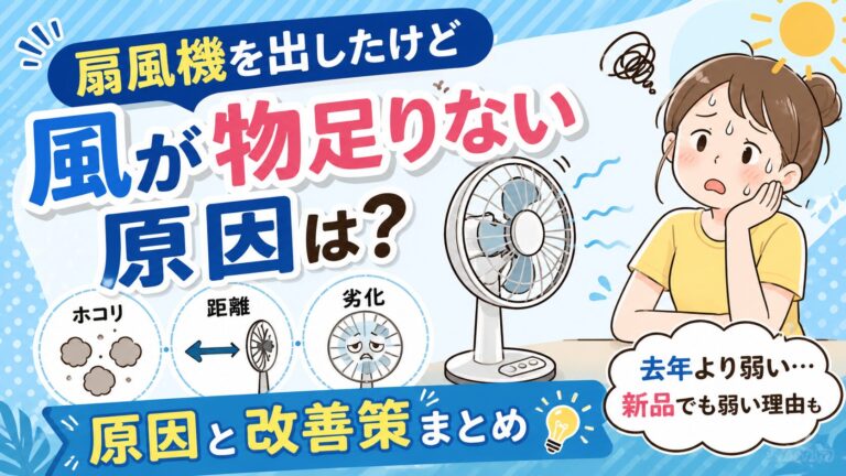 扇風機を出したけど風が物足りない原因は？去年より弱い・新品でも弱い理由と改善策まとめ