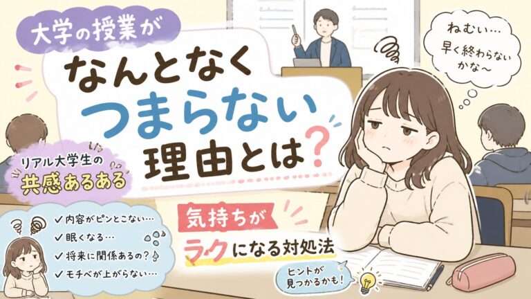 大学の授業がなんとなくつまらない理由とは？リアル大学生の共感あるあると気持ちがラクになる対処法